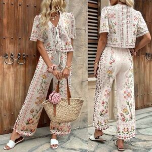 Two Piece Floral Print Summer Set